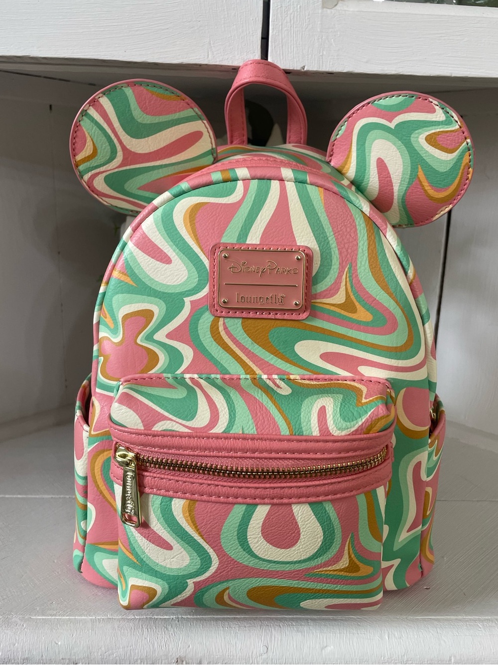 Disney parks loungfly pink swirl backpack